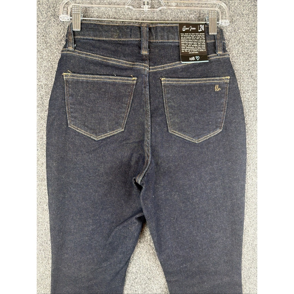 LuLaRoe Flare Jeans High Rise Dark Wash Space Blue Denim Size 24 Womens NEW - Picture 6 of 11